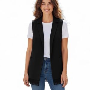 NWT Melanie Lyne Sleeveless Lace Trim Vest